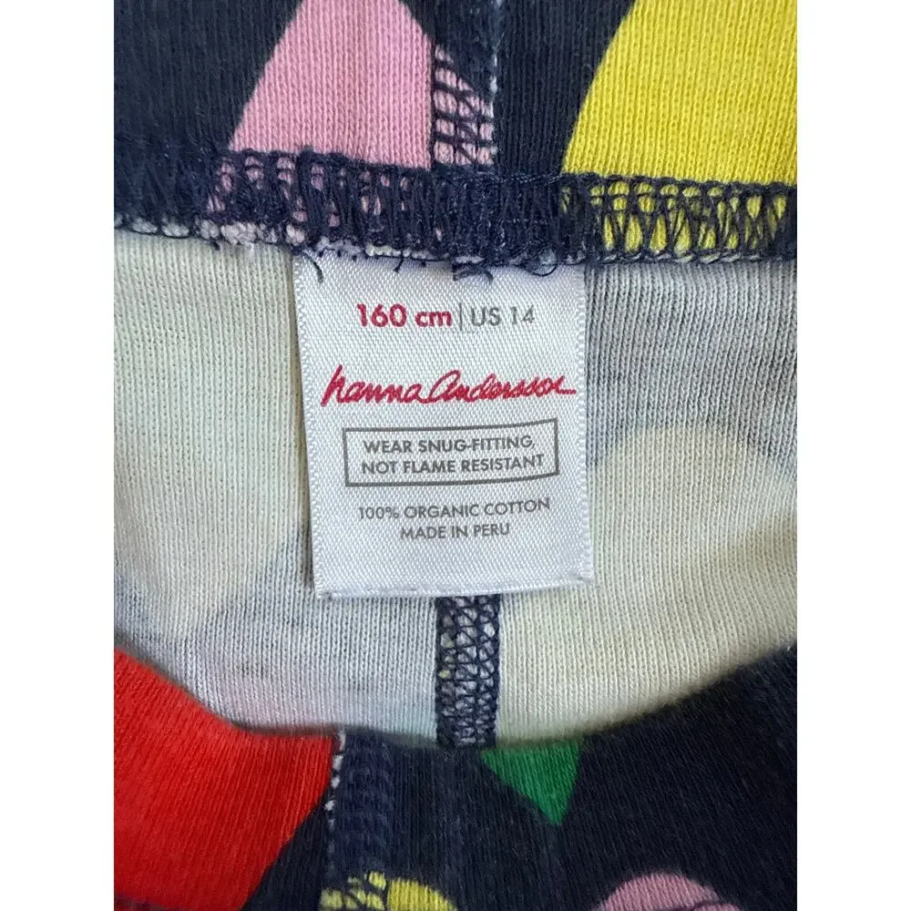 Hanna Andersson Multicolor Hearts Long John Pajama Set Size 14